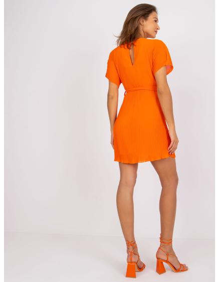Női kerek nyakkivágású ruha MATHILDE narancssárga