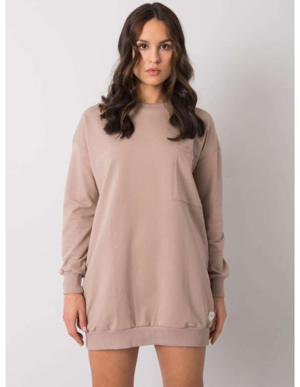 Dámské šaty s kapsou Hanely RUE PARIS tmavě béžové 