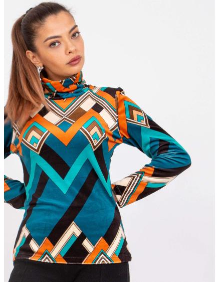 Dámská halenka velurová BILOXI modro-oranžová 