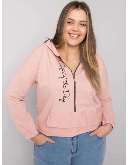 Női egyszínű plus size pulóver ELISA pink