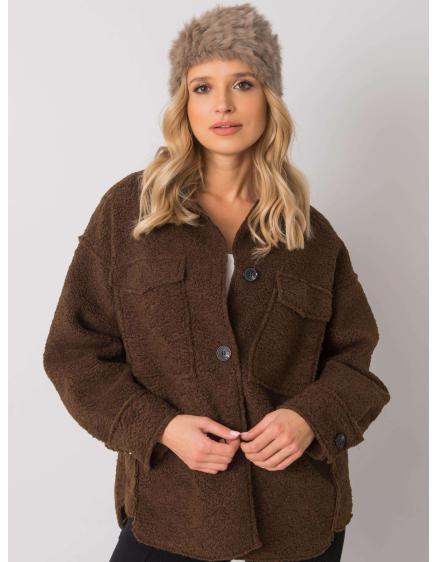 Női szőrme sapka sötétbézs