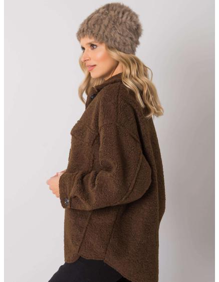 Női szőrme sapka sötétbézs