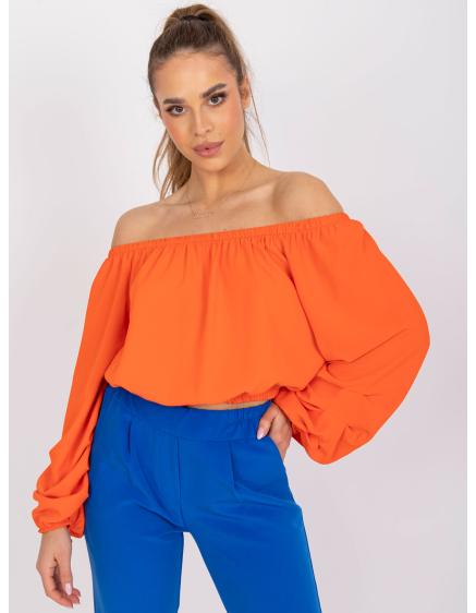 Dámská halenka krátká s odhalenými rameny NINELI oranžová