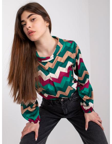 Női blúz hátul megkötős SILESIA zöld