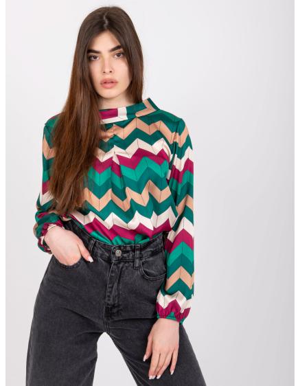 Női blúz hátul megkötős SILESIA zöld