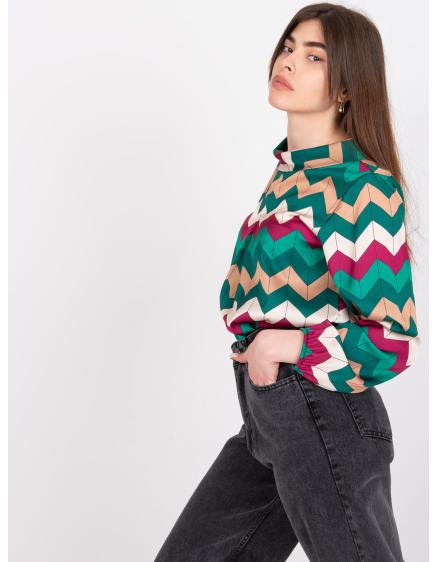 Női blúz hátul megkötős SILESIA zöld