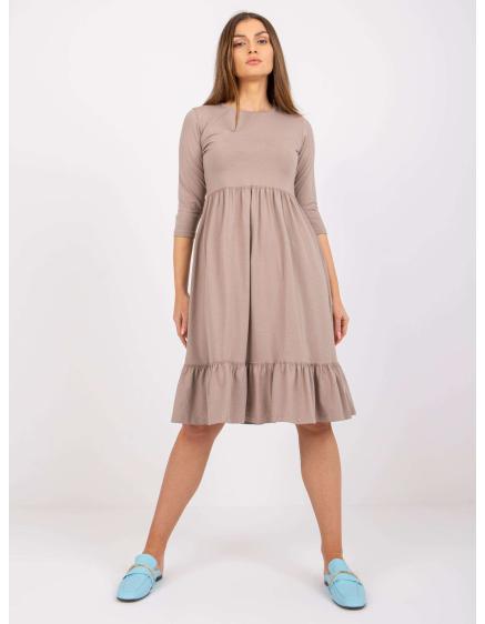 Női fodros ruha Surrey RUE PARIS sötétbézs Surrey RUE PARIS sötétbézs