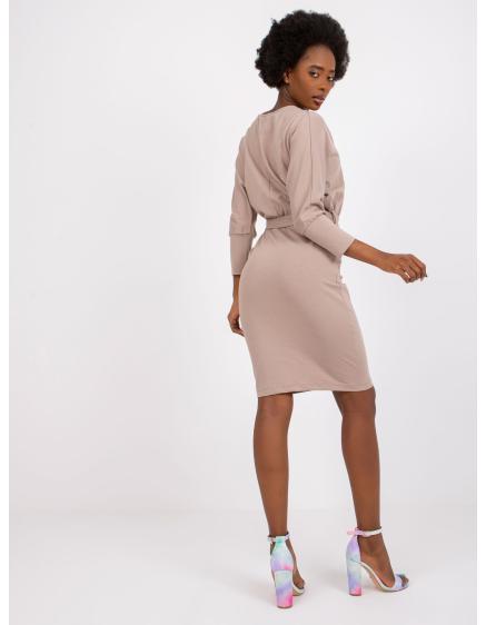 Dámské šaty s krajkou Toronto RUE PARIS tmavě béžové 