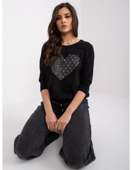Női pamut blúz BINDY fekete