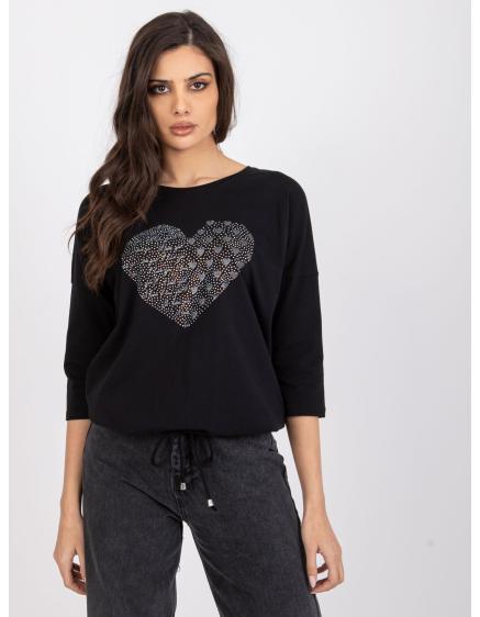 Női pamut blúz BINDY fekete