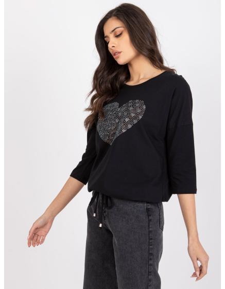 Női pamut blúz BINDY fekete