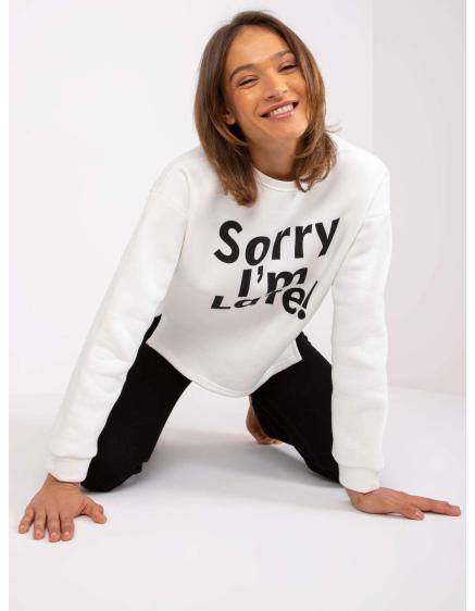 Női pulóver FRANCISCO felirattal ekrü színű