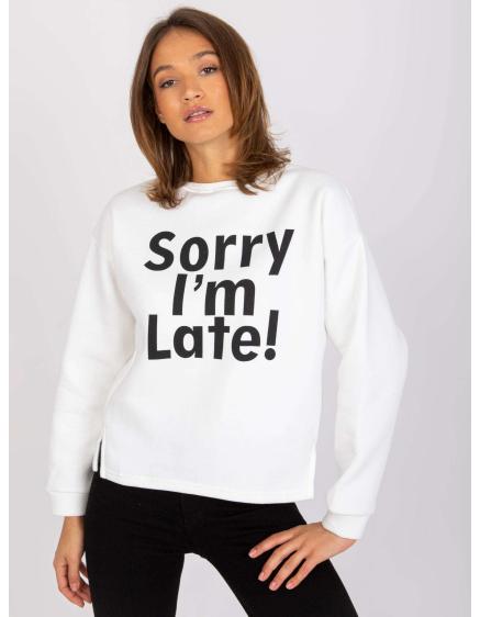 Női pulóver FRANCISCO felirattal ekrü színű