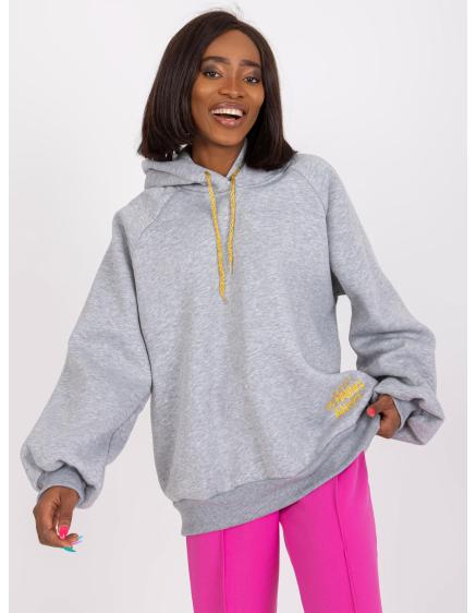 Dámská mikina melanžová bavlněná DIEGO šedá 