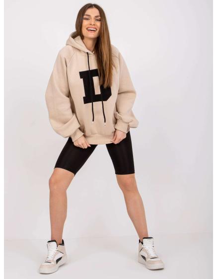 Dámska bavlnená mikina s kapucňou VALERIA beige