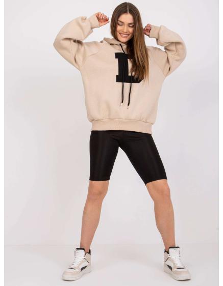 Dámska bavlnená mikina s kapucňou VALERIA beige