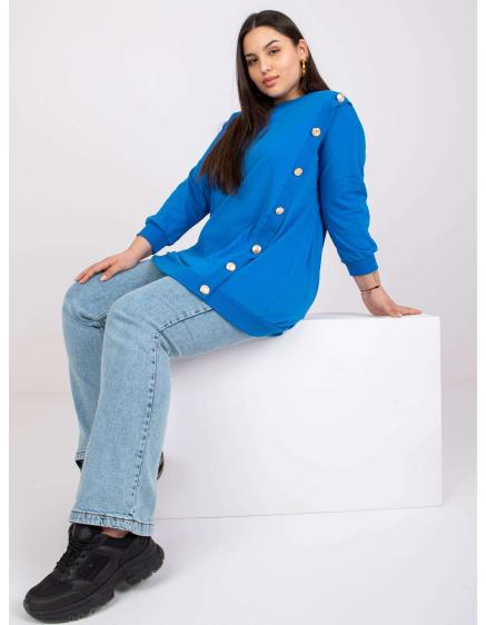 Női plus size gombos blúz BRIGGETE sötétkék