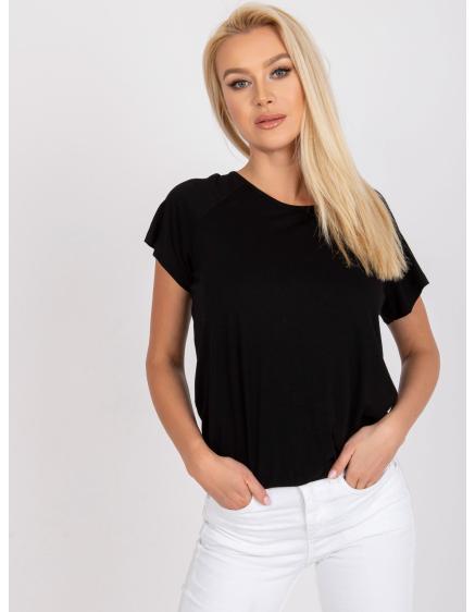 Női rövid ujjú blúz LUCIENNE fekete
