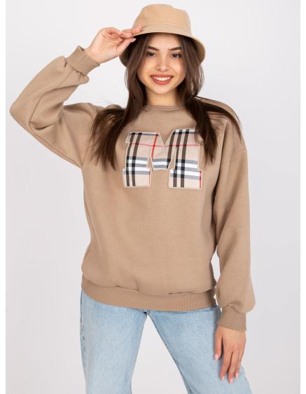 Dámská mikina Elise Tmavě béžová oversize 