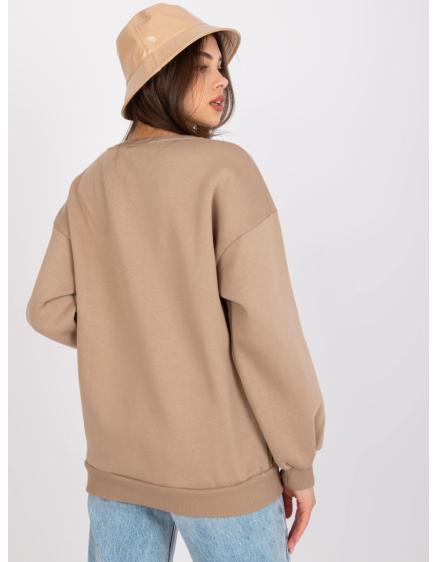 Dámská mikina Elise Tmavě béžová oversize 