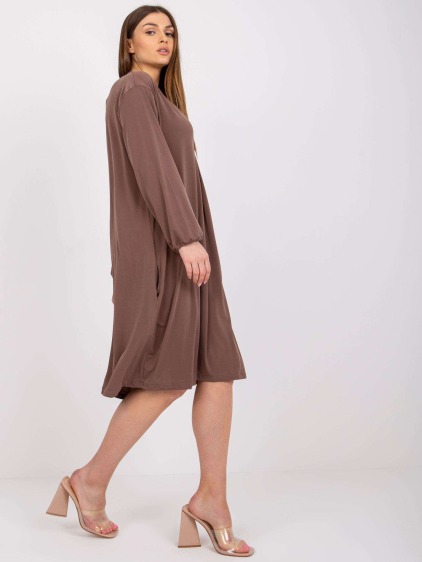 Dámske oversize midi šaty RIMINI hnedé