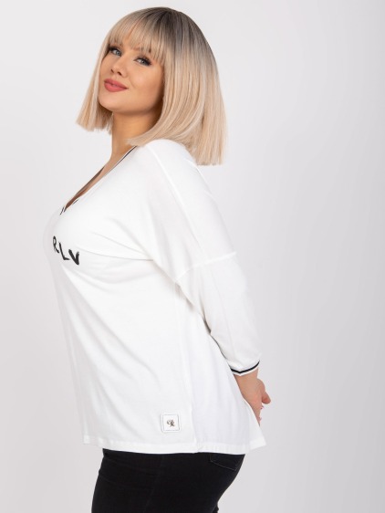 Női plus size pamut blúz MARIANNA ekrü színben