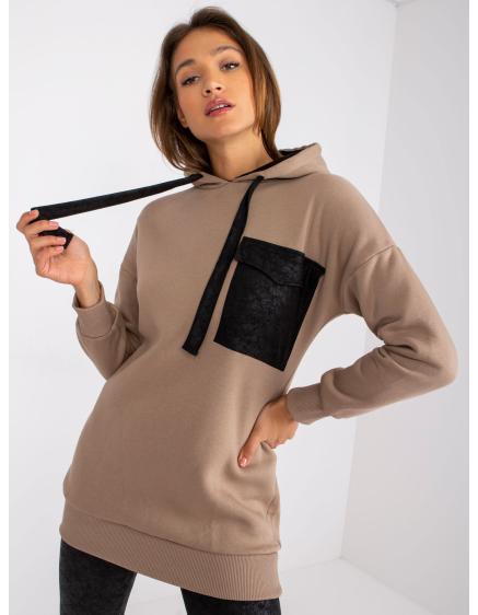 Női szett leggingsszel ELBA sötét bézs színű