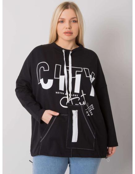 Dámská mikina s kapucí plus size HACKNEY černá 