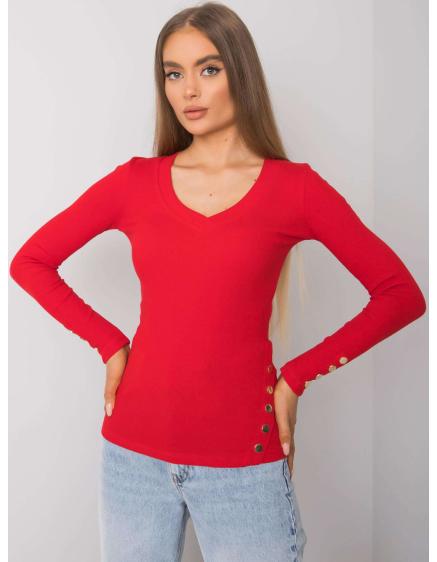 Női bordázott blúz Abeline RUE PARIS piros