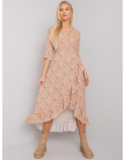 Dámské šaty s volánem vzorované Williamson OCH BELLA béžové  
