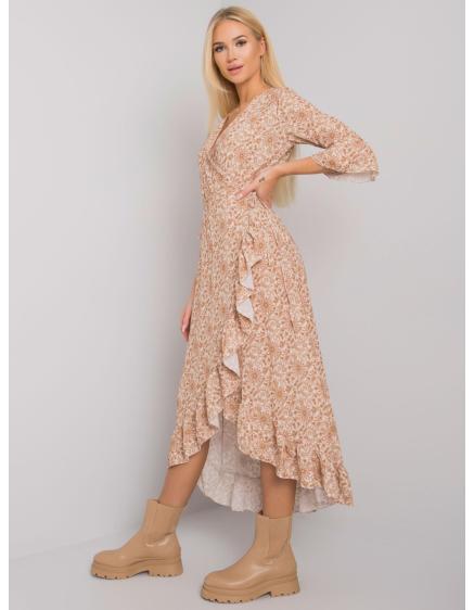 Dámské šaty s volánem vzorované Williamson OCH BELLA béžové  