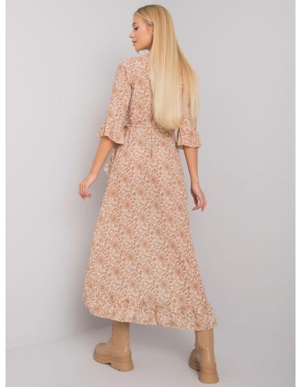 Dámské šaty s volánem vzorované Williamson OCH BELLA béžové  