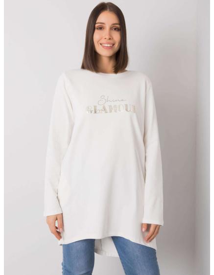 Női plus size tunika zsebekkel ALEXIAH ekrü színben