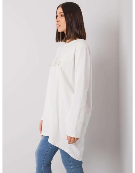 Női plus size tunika zsebekkel ALEXIAH ekrü színben