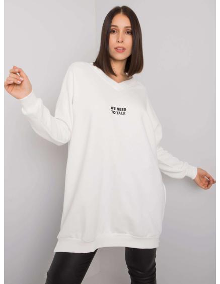 Dámská tunika melanžová plus size bavlněná RAELLA ecru  