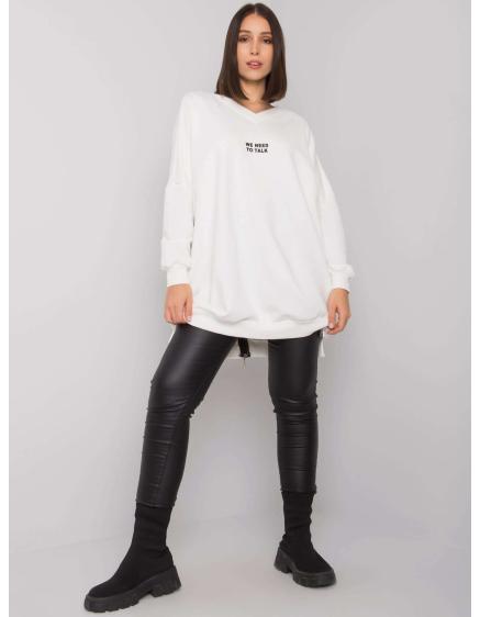 Dámská tunika melanžová plus size bavlněná RAELLA ecru  