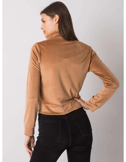 Női velúr pulóver Charley RUE PARIS barna