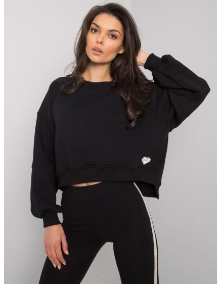 Női pamut pulóver Yessie RUE PARIS fekete