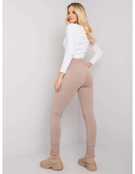 Női melegítőnadrág zsebekkel Naomi RUE PARIS sötétbézs sötétbézs