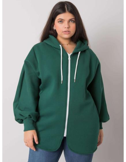 Dámská mikina plus size ELLA tmavě zelená 