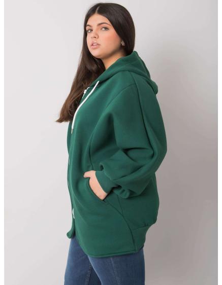 Dámská mikina plus size ELLA tmavě zelená 