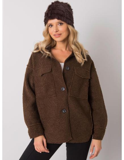 Női szőrme sapka sötétbarna