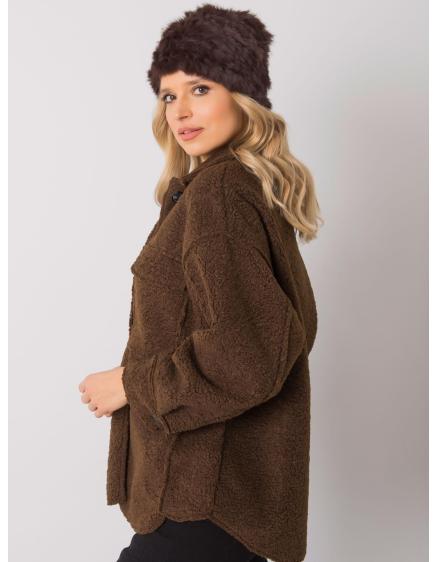 Női szőrme sapka sötétbarna