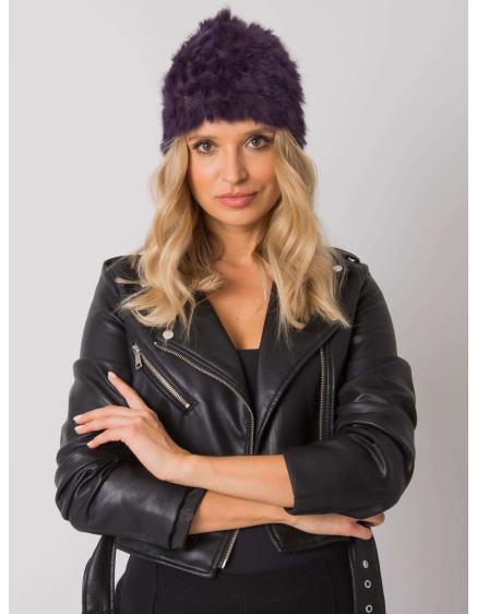 Női szőrme sapka lila