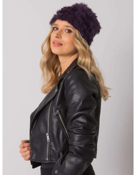 Női szőrme sapka lila