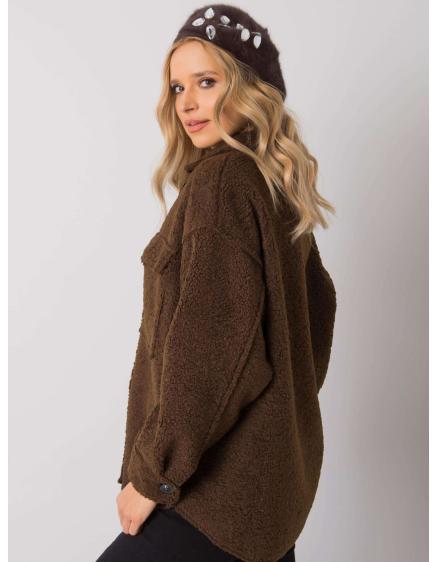 Dámský baret s aplikací hnědý 