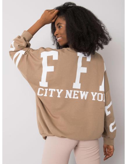 Női nyomtatott pulóver BROOKE bézs színben