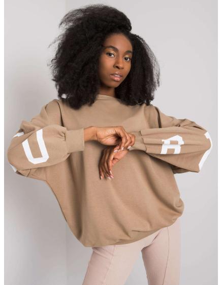 Női nyomtatott pulóver BROOKE bézs színben