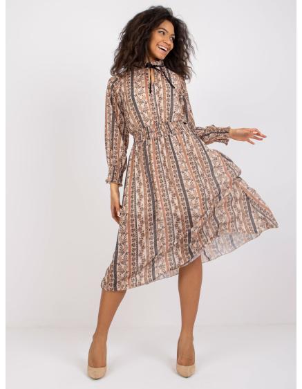 Női mintás ruha AVA bézs