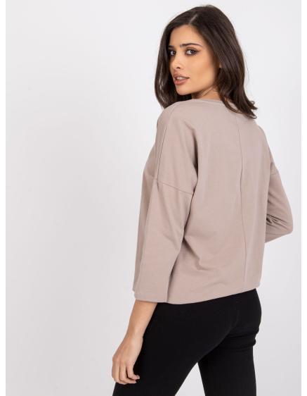 Dámska blúzka s potlačou Domenica RUE PARIS dark beige